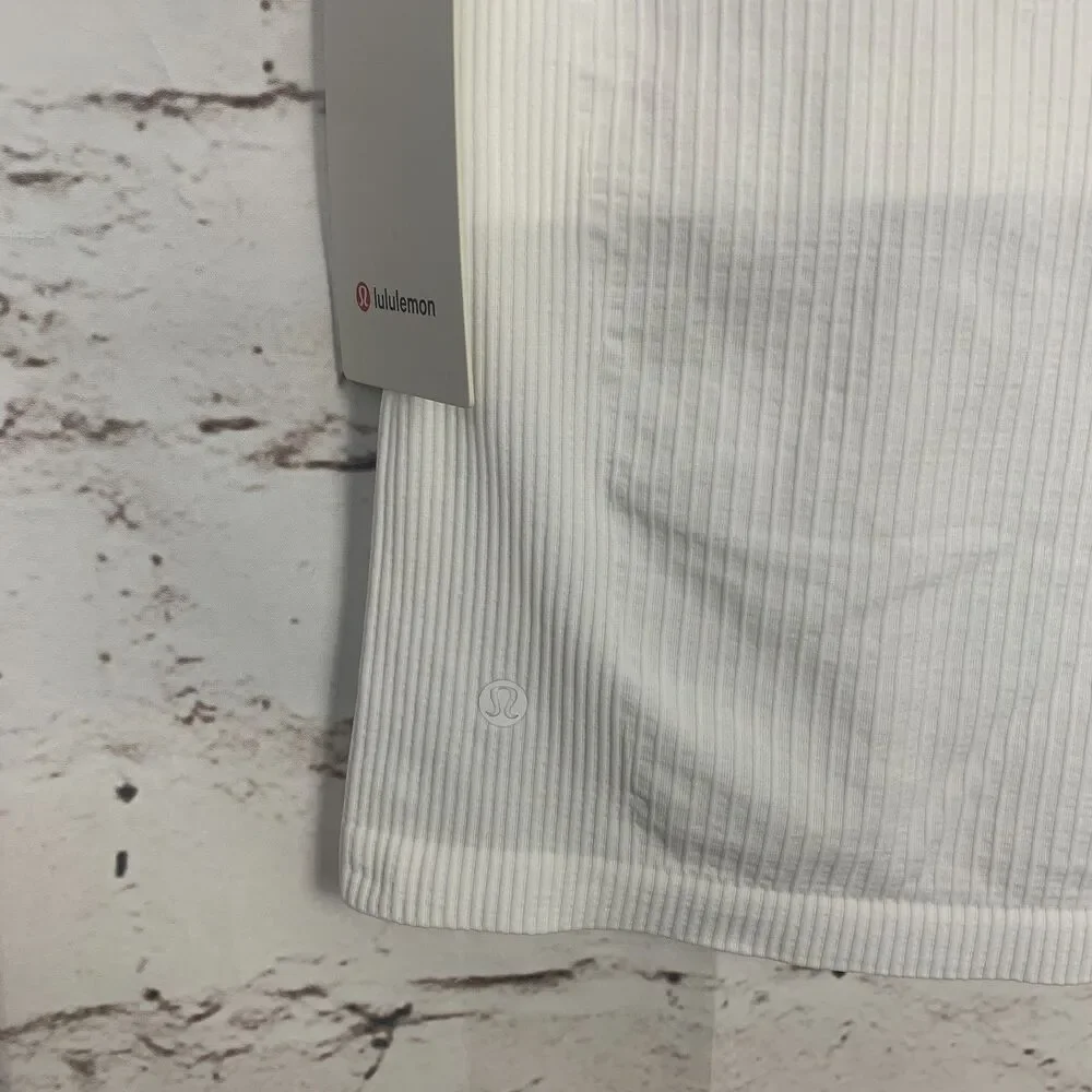 LULULEMON Ebb to Street Short Sleeve Shirt Women's 14 White Workout Tee T-shirt - Picture 7 of 7
